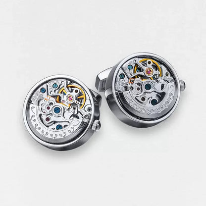 Fancy French Cufflinks|Mechanical Movement Cuff Stud Cufflinks
