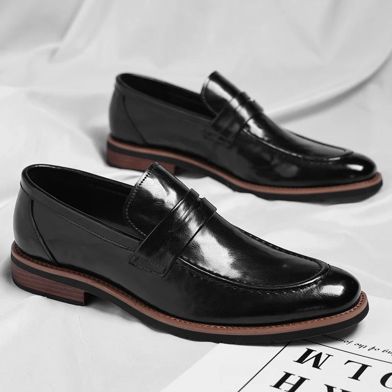 New British-Inspired Slip-Ons: Soft-Soled Leather Loafers for Business Casual