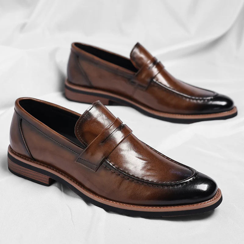New British-Inspired Slip-Ons: Soft-Soled Leather Loafers for Business Casual
