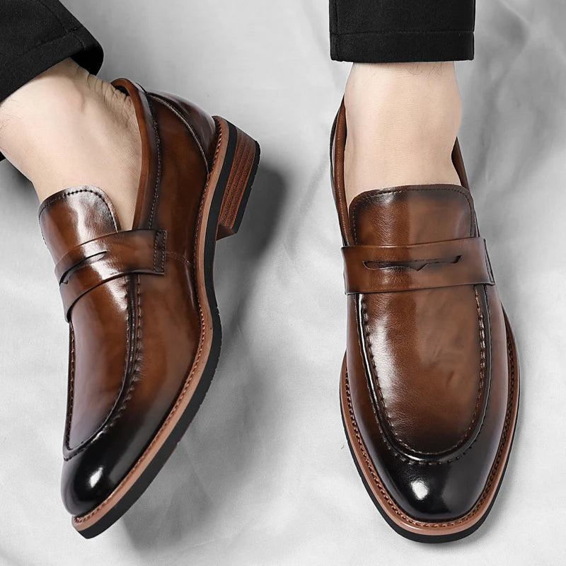 New British-Inspired Slip-Ons: Soft-Soled Leather Loafers for Business Casual