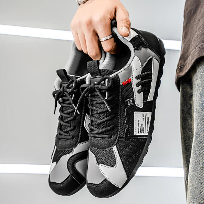 Men's High-Top Retro Color-Blocking Mesh Casual Sneakers