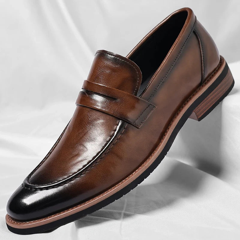 New British-Inspired Slip-Ons: Soft-Soled Leather Loafers for Business Casual