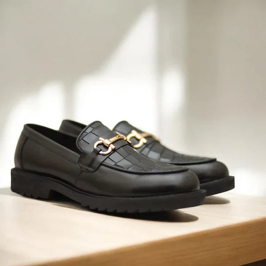 Black Croc Chunky Loafer