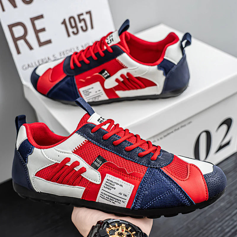 Men's High-Top Retro Color-Blocking Mesh Casual Sneakers