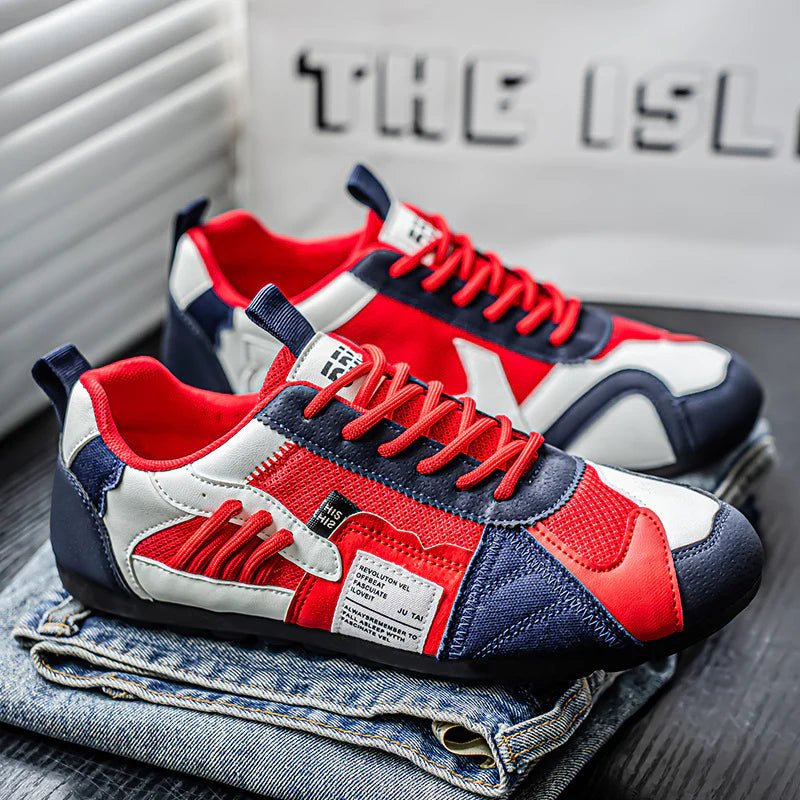 Men's High-Top Retro Color-Blocking Mesh Casual Sneakers