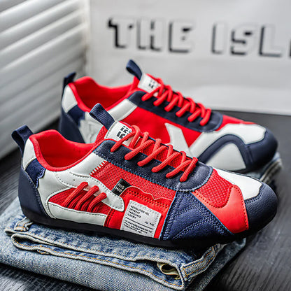 Men's High-Top Retro Color-Blocking Mesh Casual Sneakers