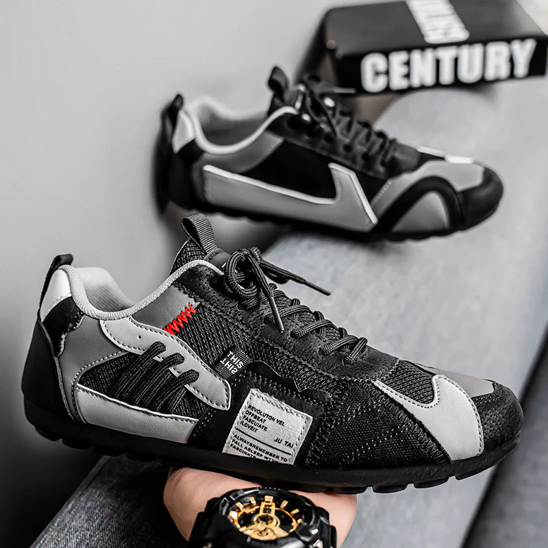 Men's High-Top Retro Color-Blocking Mesh Casual Sneakers