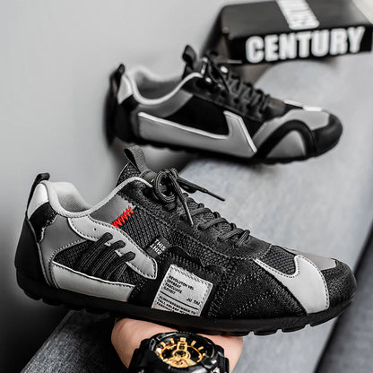 Men's High-Top Retro Color-Blocking Mesh Casual Sneakers