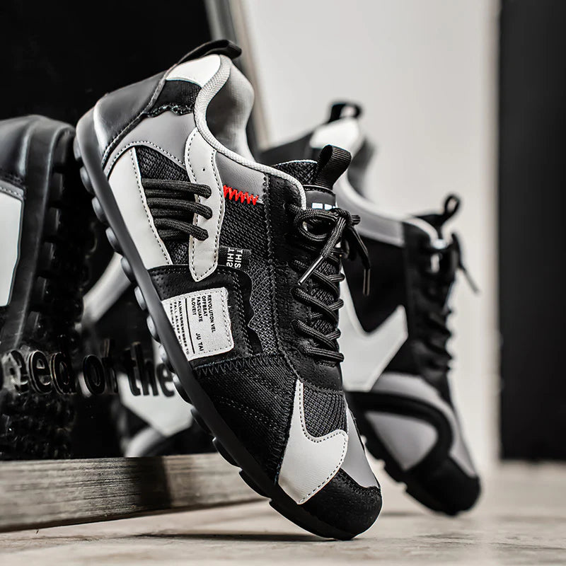 Men's High-Top Retro Color-Blocking Mesh Casual Sneakers