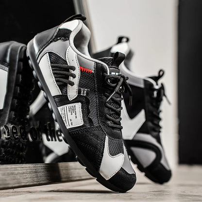 Men's High-Top Retro Color-Blocking Mesh Casual Sneakers