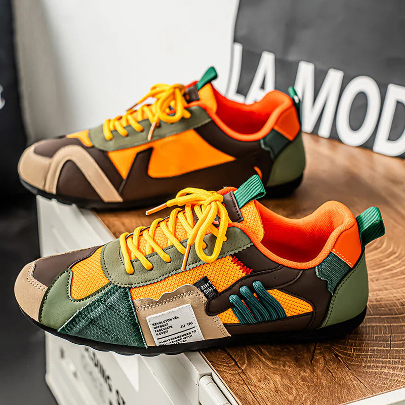 Men's High-Top Retro Color-Blocking Mesh Casual Sneakers