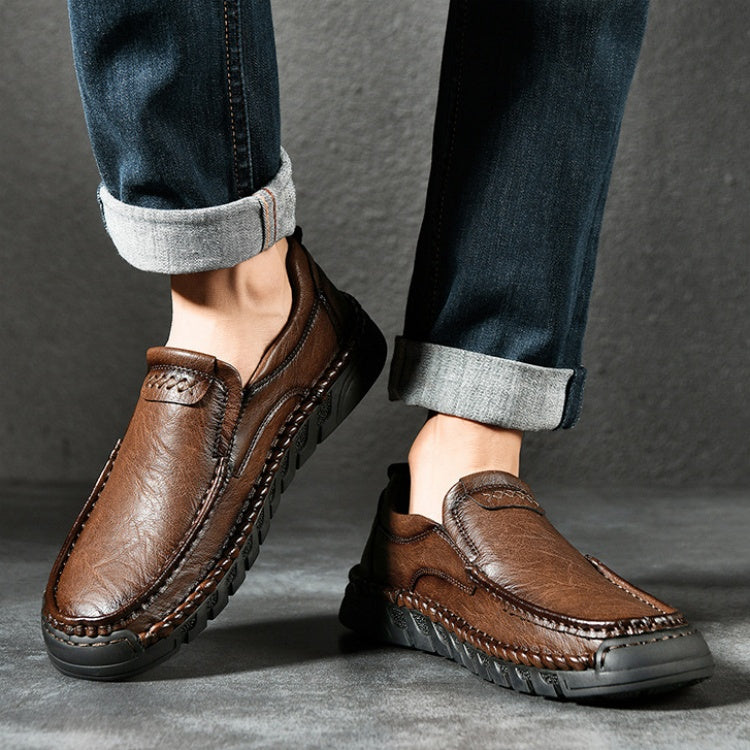 Artisan Hand-Stitched Men's Loafers - Comfortable Slip-On Casual Shoes