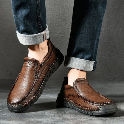 Artisan Hand-Stitched Men's Loafers - Comfortable Slip-On Casual Shoes
