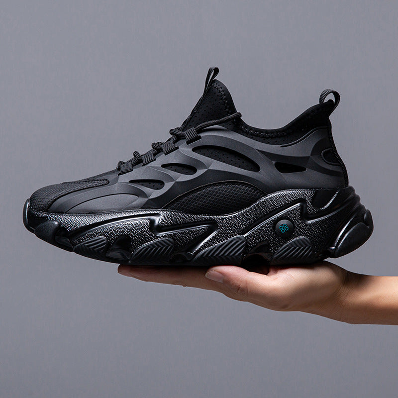 New Stylish Lightweight Comfortable Versatile Leather Platform Sneakers