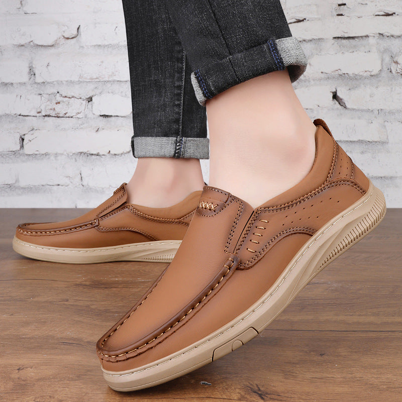 Lightweight and breathable cowhide retro versatile shoes