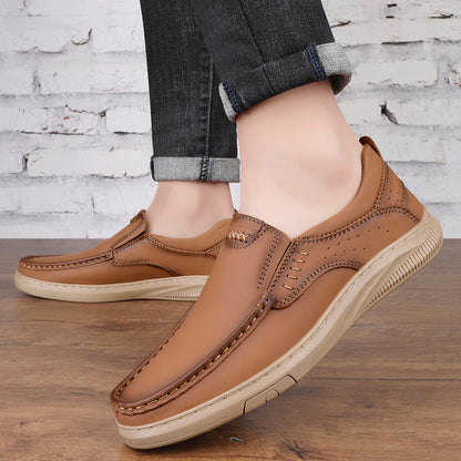 Lightweight and breathable cowhide retro versatile shoes