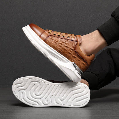 New Stylish Crocodile-Patterned Mesh Breathable Casual Shoes