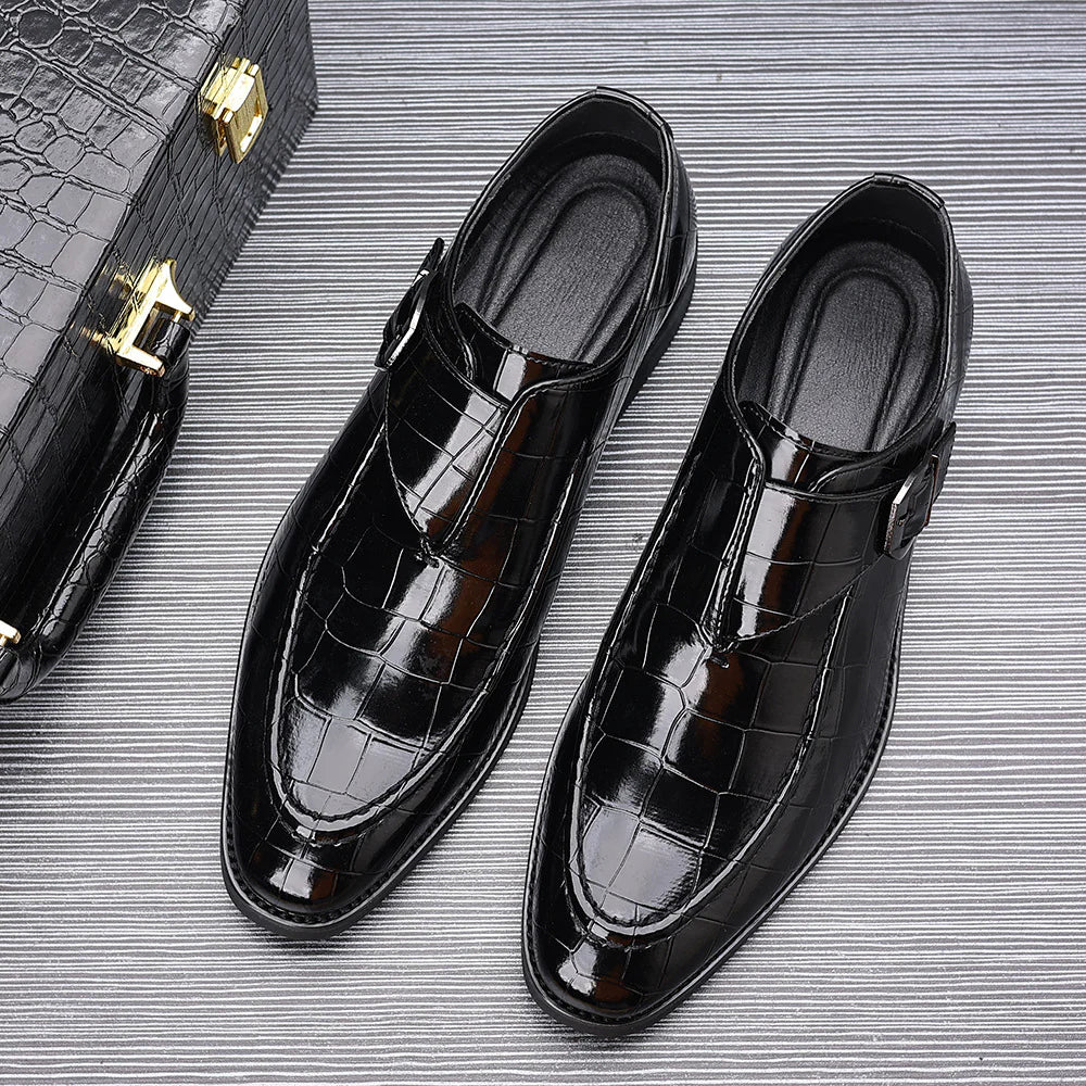 Victorino Leather Monk Strap Loafers