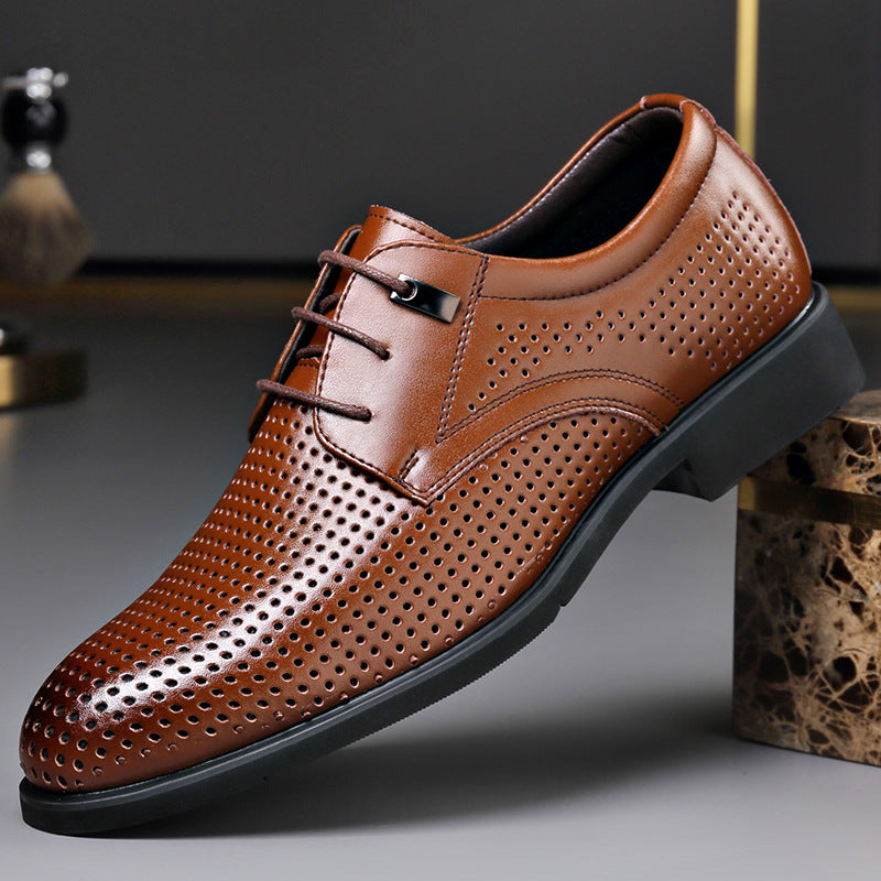 New business formal breathable hollow leather shoes