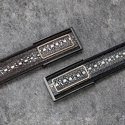 Premium Pearl Stingray Leather with Auto-Deploy Buckle