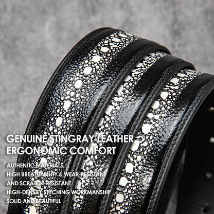 Premium Pearl Stingray Leather with Auto-Deploy Buckle