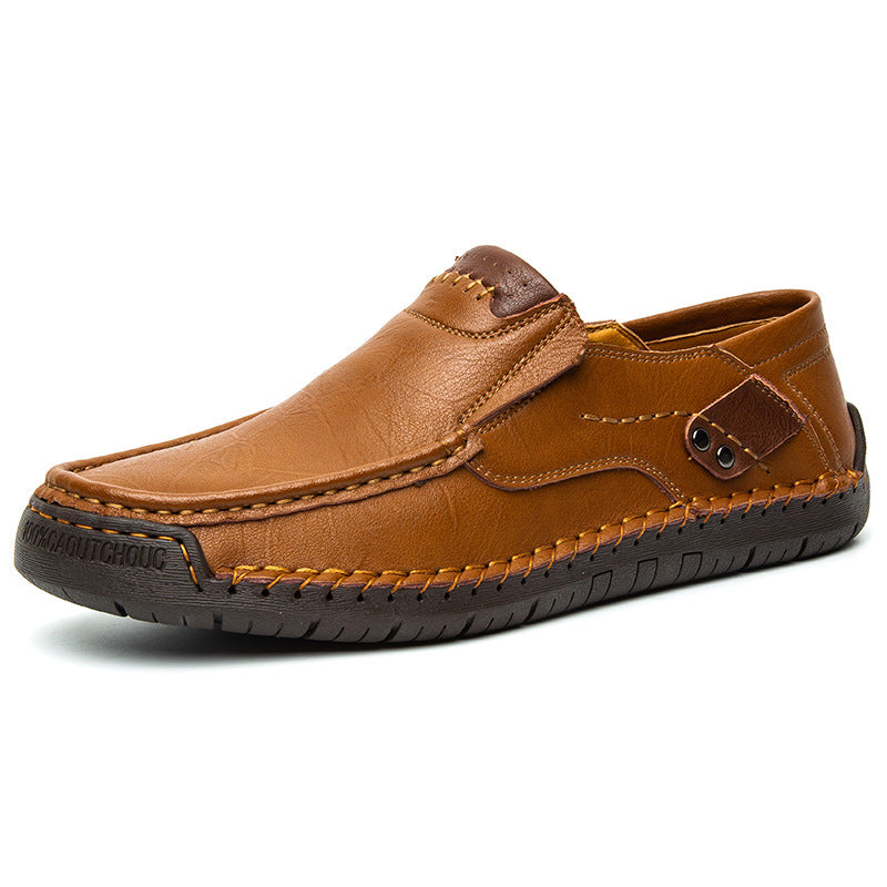 Cowhide flat handmade low-top loafers