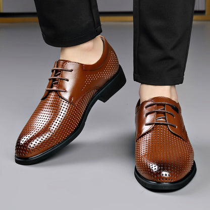 New business formal breathable hollow leather shoes