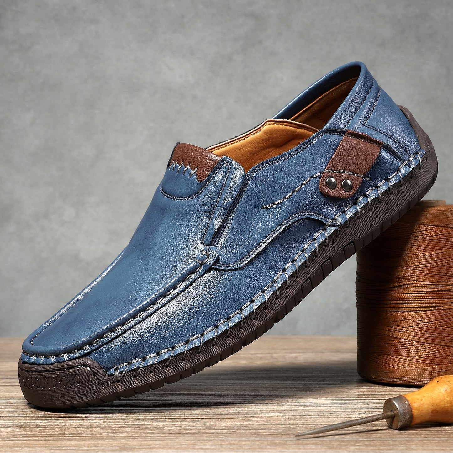 Artisan Hand-Stitched Men's Loafers - Comfortable Slip-On Casual Shoes