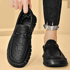 Business casual soft-soled leather loafers