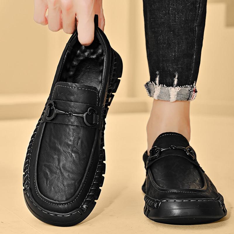 Business casual soft-soled leather loafers