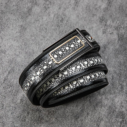 Premium Pearl Stingray Leather with Auto-Deploy Buckle