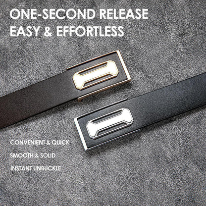 Premium Top-Grain Leather Belt – High-End Business & Casual Men's Dress Strap