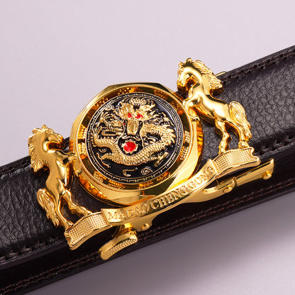 Luxury rhinestone rotating men's belt automatic buckle belt