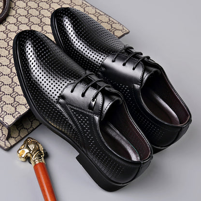 New business formal breathable hollow leather shoes