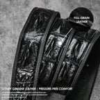 New Luxury Crocodile Bone Belt – Business & Casual Men's Leather Strap with Embossed Pattern