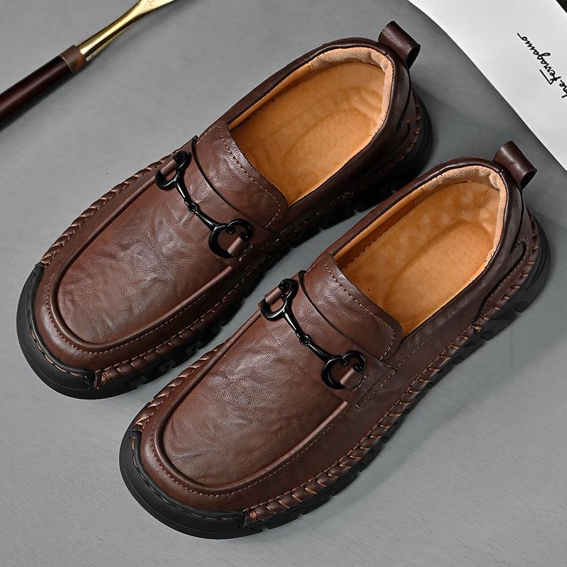 Business casual soft-soled leather loafers