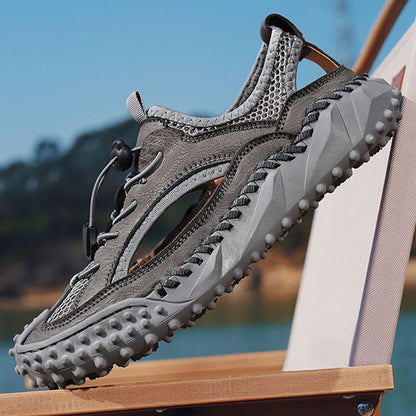 New style genuine leather hollow soft sole hand-stitched leather shoes