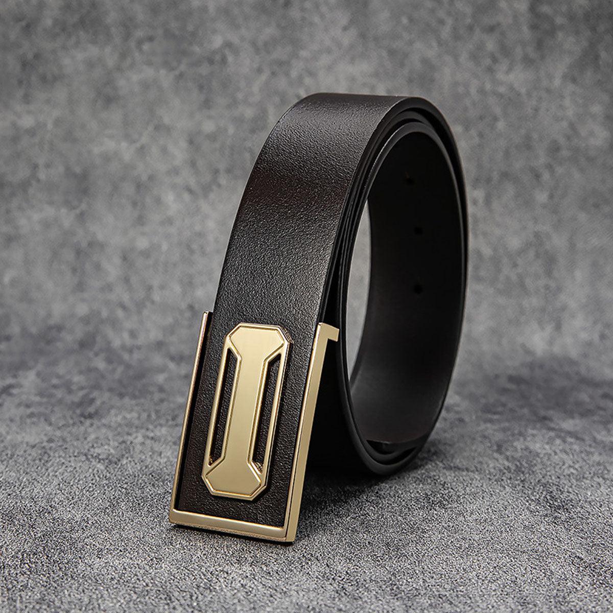 Premium Top-Grain Leather Belt – High-End Business & Casual Men's Dress Strap