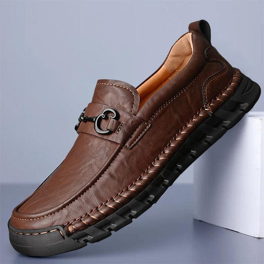 Business casual soft-soled leather loafers