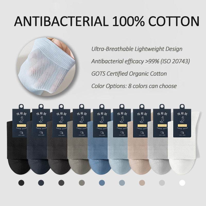 Pure cotton breathable thin business four seasons medium tube mesh cotton socks