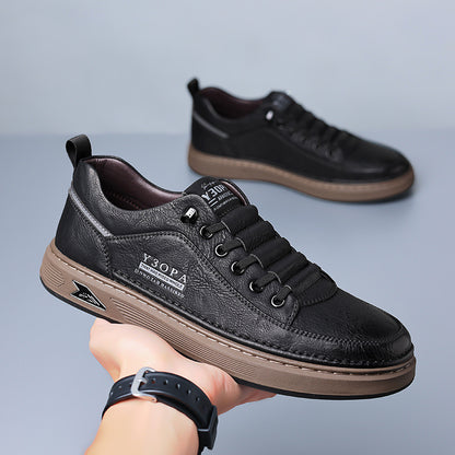 Fashionable retro all-match low-top genuine leather casual shoes