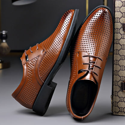 New business formal breathable hollow leather shoes