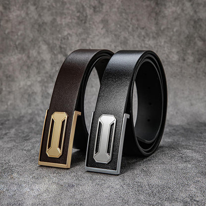 Premium Top-Grain Leather Belt – High-End Business & Casual Men's Dress Strap