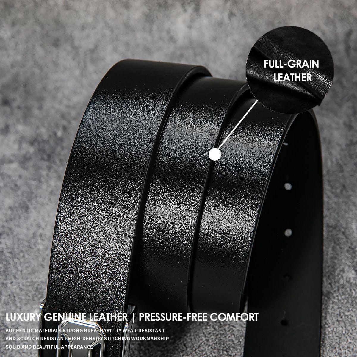 Premium Top-Grain Leather Belt – High-End Business & Casual Men's Dress Strap
