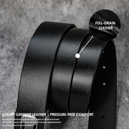 Premium Top-Grain Leather Belt – High-End Business & Casual Men's Dress Strap