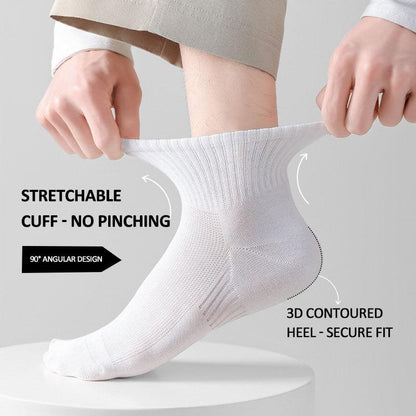 Premium Cotton No-Show Socks - Breathable & Anti-Odor with 90° Heel