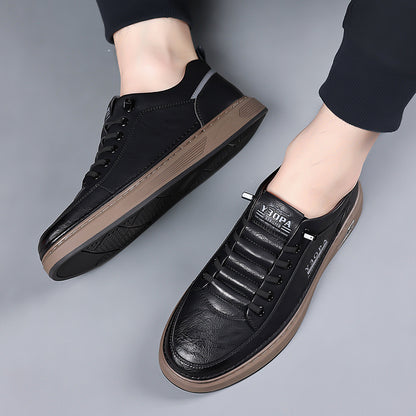 Fashionable retro all-match low-top genuine leather casual shoes