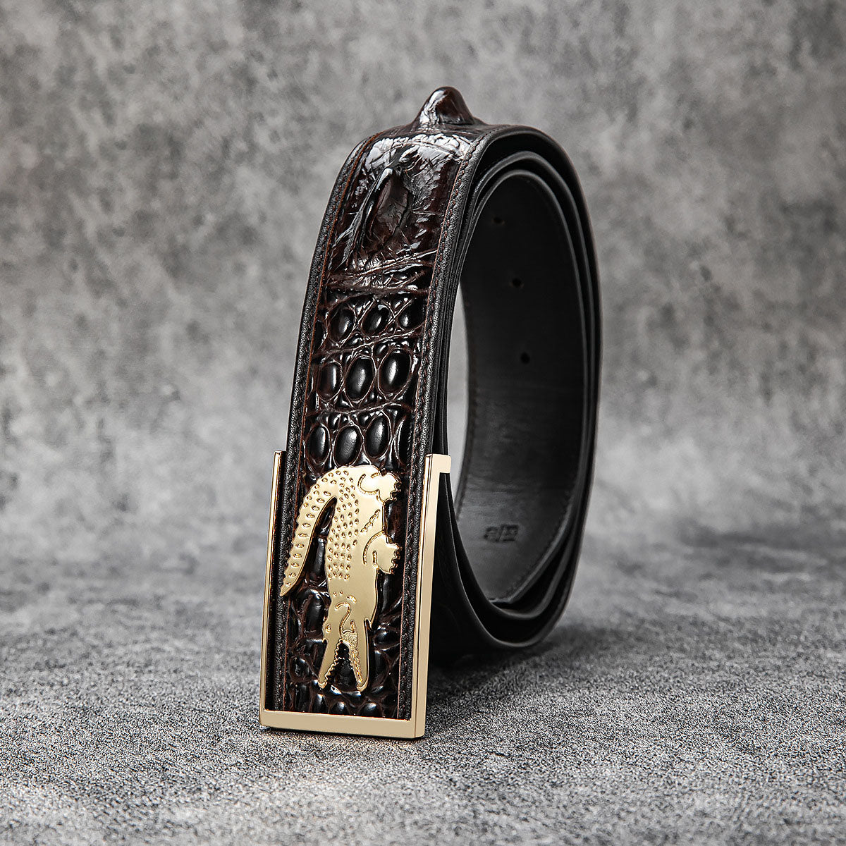 Milanese top layer cowhide crocodile pattern men's business leather belt