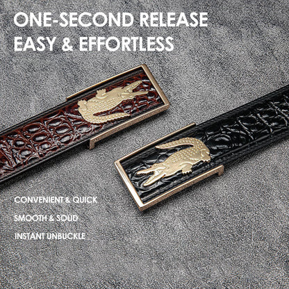 Milanese top layer cowhide crocodile pattern men's business leather belt