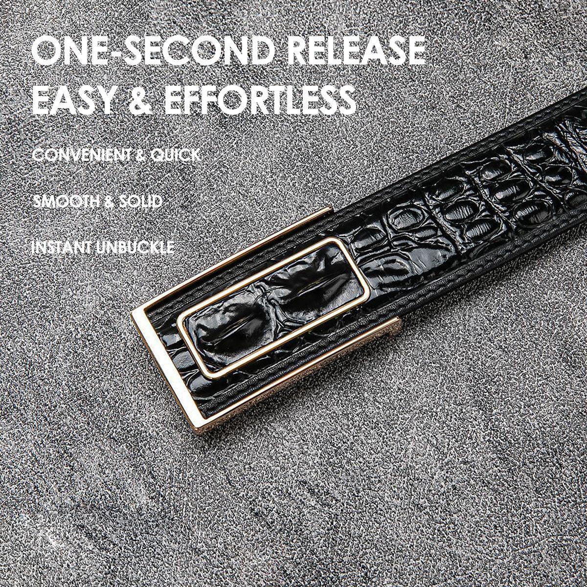New Luxury Crocodile Bone Belt – Business & Casual Men's Leather Strap with Embossed Pattern